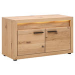 GARDEROBENBANK Asteiche furniert Eichefarben  - Eichefarben/Schwarz, KONVENTIONELL, Holz/Metall (99,6/57,4/40cm) - Linea Natura