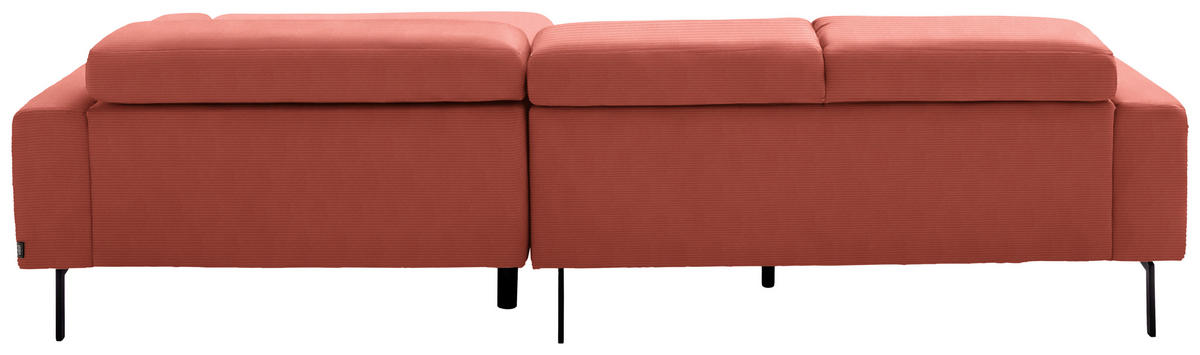 ECKSOFA  in Cord Koralle  215-217/293 cm  - Koralle/Schwarz, Design, Textil/Metall (215-217/293cm) - Schöner Wohnen