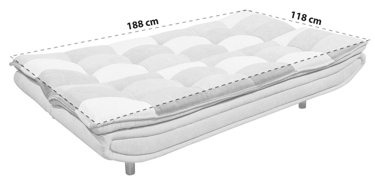 SCHLAFSOFA in Mikrovelours Türkis, Schlammfarben, Dunkelgrau  - Türkis/Schlammfarben, Basics, Kunststoff/Textil (188/90/89cm) - MID.YOU