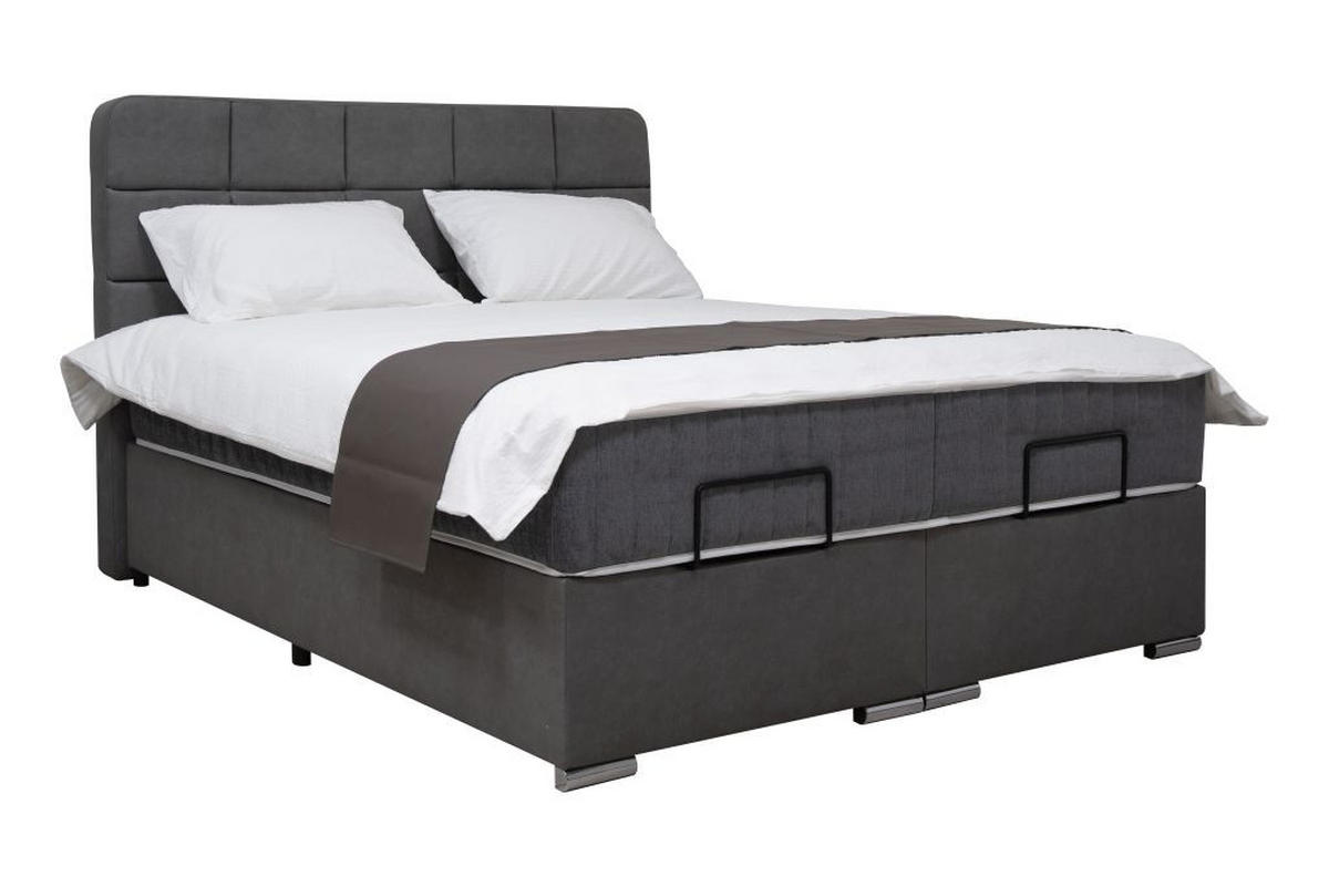 BOX KREVET 160/200 cm      - siva, Moderno, drvni materijal/tekstil (160/200cm)