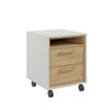 ROLLCONTAINER Hickory, Weiß  - Silberfarben/Weiß, MODERN, Holzwerkstoff/Kunststoff (45/55/40cm) - Novel
