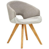ARMLEHNSTUHL  in Webstoff, Flachgewebe  - Eichefarben/Creme, Design, Holz/Textil (58/83/59cm) - Linea Natura