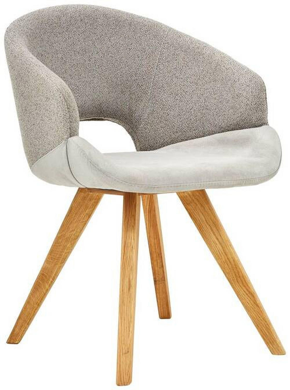 ARMLEHNSTUHL  in Webstoff, Flachgewebe  - Eichefarben/Creme, Design, Holz/Textil (58/83/59cm) - Linea Natura