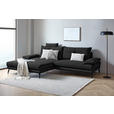 ECKSOFA Schwarz Flachgewebe  - Schwarz, Design, Textil/Metall (176/294cm) - Carryhome