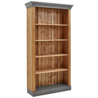 REGAL Kiefer massiv Laugenfarbig, Grau  - Laugenfarbig/Grau, ROMANTIK / LANDHAUS, Holz (108/202/38cm) - Boxxx