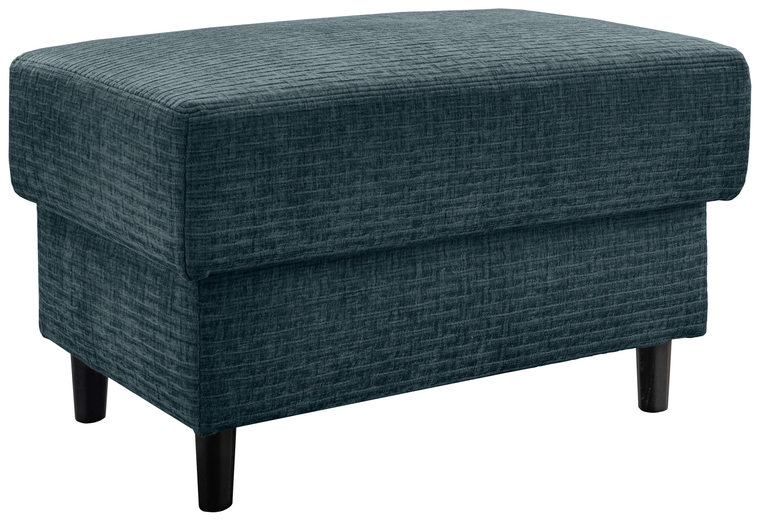 HOCKER Mikrofaser Blau  - Blau/Schwarz, MODERN, Holz/Textil (76/46/55cm) - Livetastic