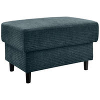 HOCKER Mikrofaser Blau  - Blau/Schwarz, MODERN, Holz/Textil (76/46/55cm) - Livetastic