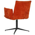 ARMLEHNSTUHL  in Eisen Samt  - Schwarz/Orange, Design, Textil/Metall (63/63,5/86cm) - Novel