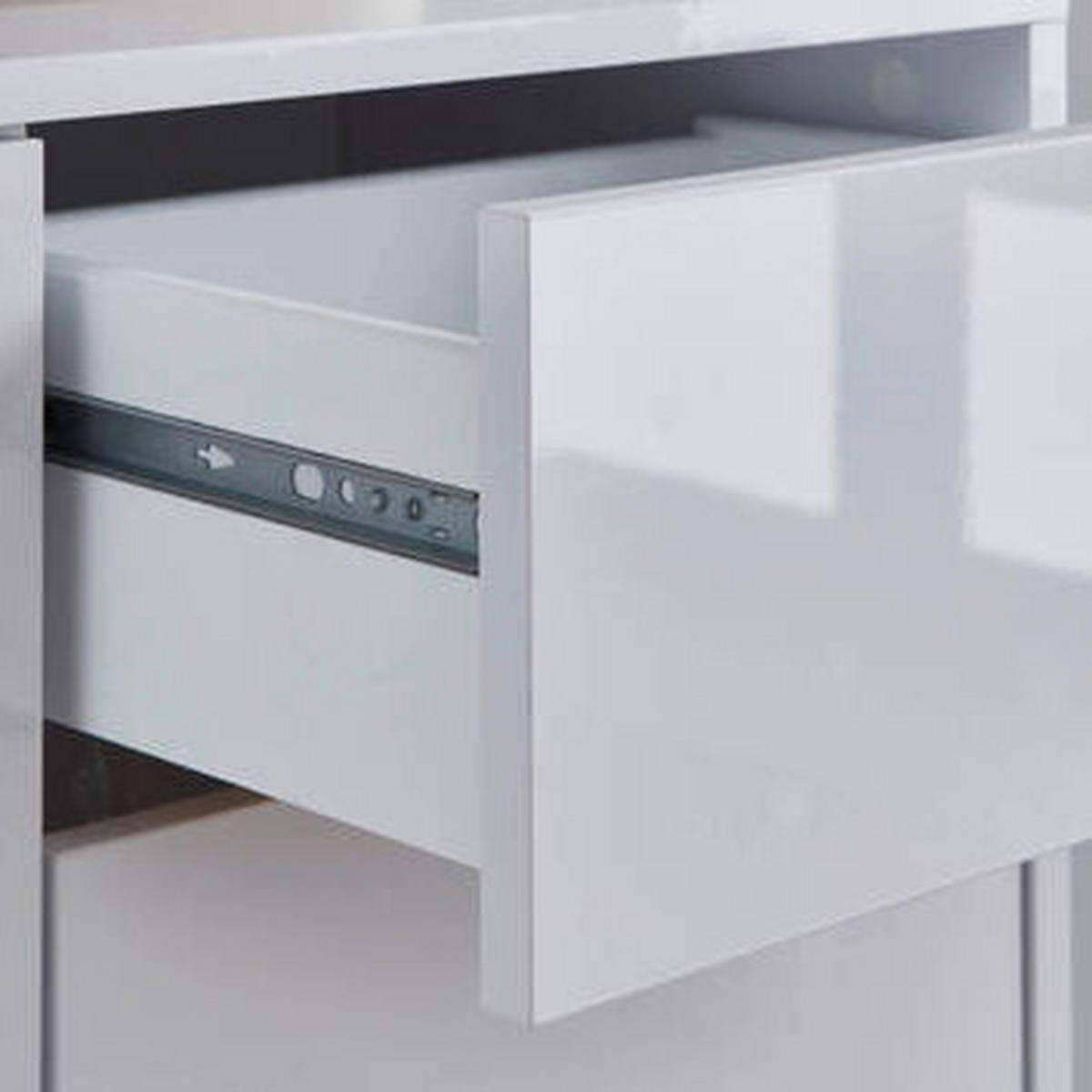 SIDEBOARD Mailand Set 6  in 263,5/73/33 cm  - Weiß Hochglanz/Schwarz, MODERN, Holzwerkstoff/Kunststoff (263,5/73/33cm) - MID.YOU
