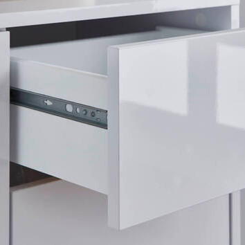 Thumbnail - Mid.you Sideboard Mailand Set 6, Weiß, Eiche Artisan, Weiß Hochglanz, Holzwerkstoff, 7 Fächer, 2 Schubladen, 263.5x73x33...