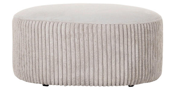 HOCKER Cord, Plüsch Weiß, Beige  - Beige/Schwarz, KONVENTIONELL, Kunststoff/Textil (75/38/75cm) - Carryhome