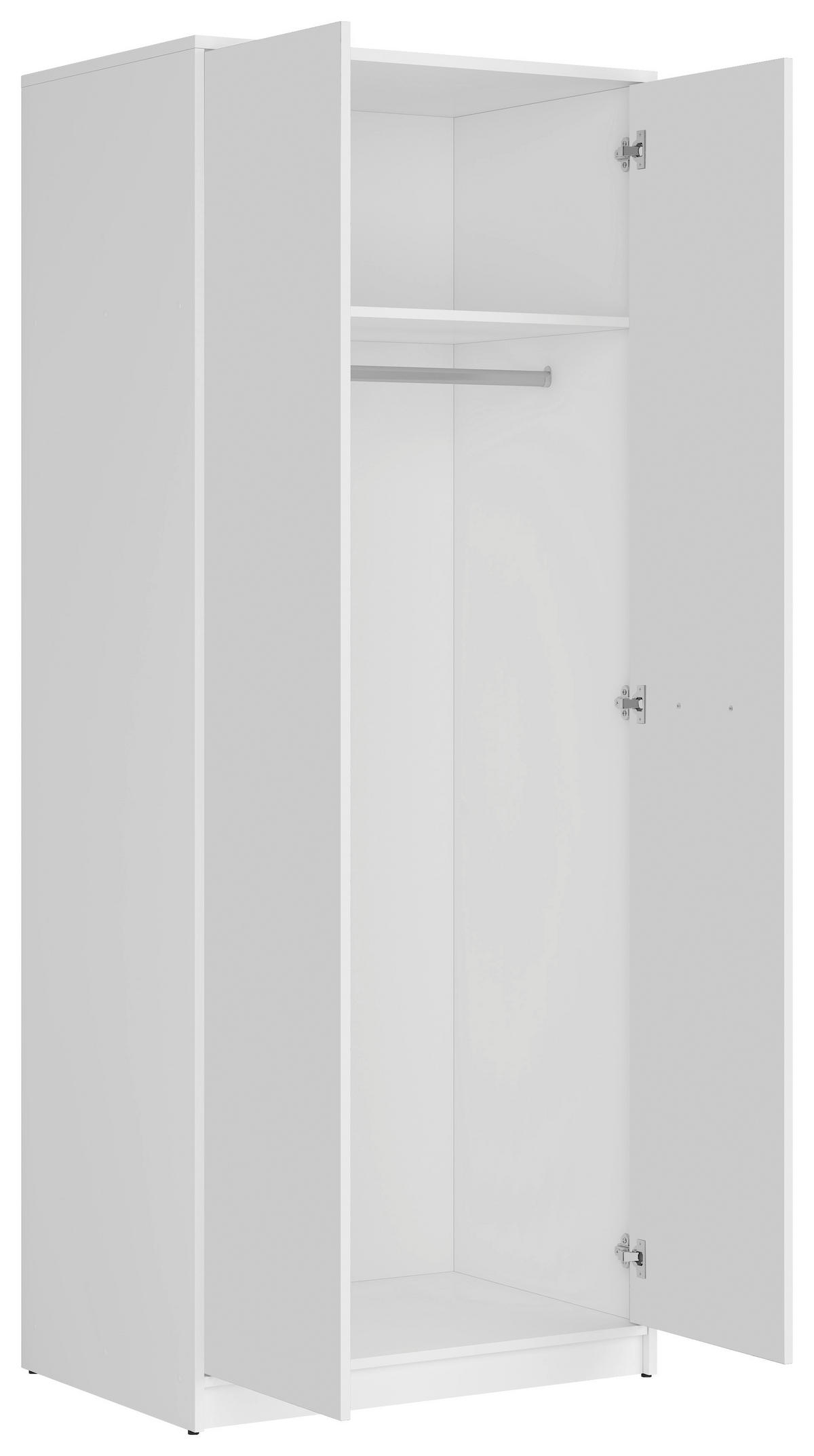 DREHTÜRENSCHRANK  in Weiß  - Silberfarben/Weiß, MODERN, Holzwerkstoff/Kunststoff (80/197/54,5cm) - MID.YOU