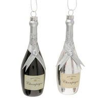 CHRISTBAUMANHÄNGER  - Silberfarben/Schwarz, Glas (4,5/4,5/14,5cm)