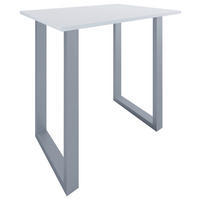 BARTISCH in Metall, Holzwerkstoff 110/102/80 cm   - Weiss/Silberfarben, Konventionell, Holzwerkstoff/Metall (110/102/80cm)