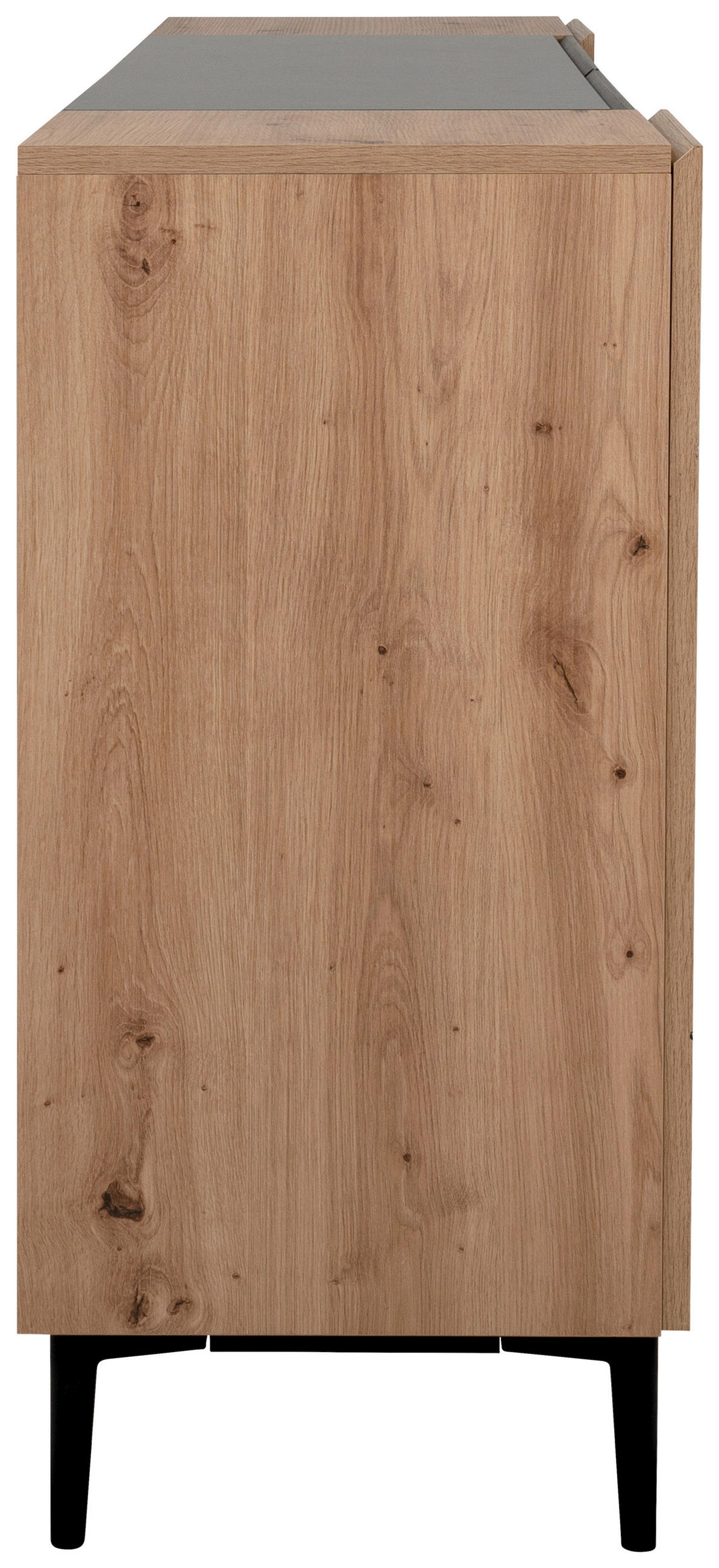 SIDEBOARD 180/90/42 cm Schwarz, Eichefarben  - Eichefarben/Schwarz, Konventionell, Holzwerkstoff/Kunststoff (180/90/42cm) - MID.YOU