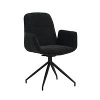 ŽIDLE S PODRUČKAMI, žinylka, černá - černá, Moderní, kov/textil (61/89/62cm) - MID.YOU