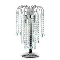 KRISTALL-TISCHLEUCHTE 25/50 cm   - Chromfarben, LIFESTYLE, Glas/Metall (25/50cm)