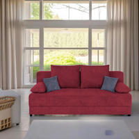 SCHLAFSOFA  mit Liegefunktion, Rücken echt Beere  - Beere/Schwarz, Design, Kunststoff/Textil (200/90/103cm) - P & B