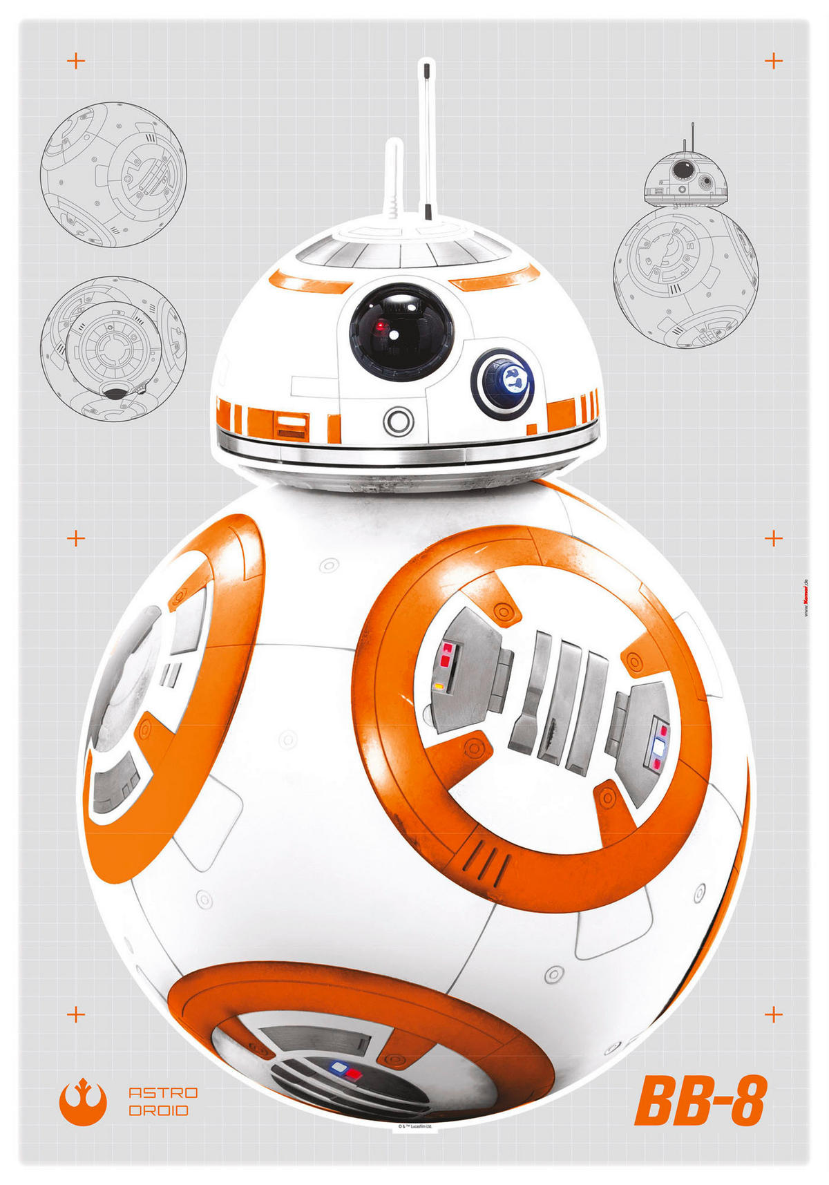 DEKOSTICKER Star Wars  - Orange/Weiß, LIFESTYLE, Kunststoff (100/70cm) - Disney