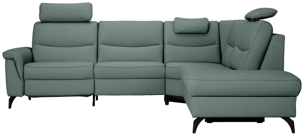 ECKSOFA  in Echtleder Blaugrau  280/249 cm  - Anthrazit/Blaugrau, Design, Leder/Metall (280/249cm) - Himolla Komfortklass