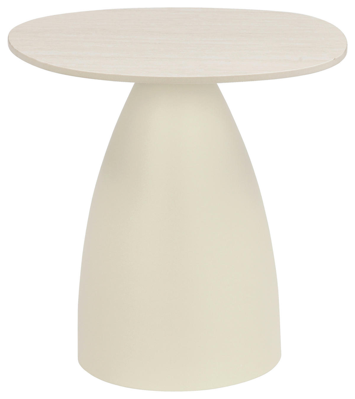 BEISTELLTISCH 49/43/48 cm Beige oval  - Beige, Design, Stein/Metall (49/43/48cm) - Stylife