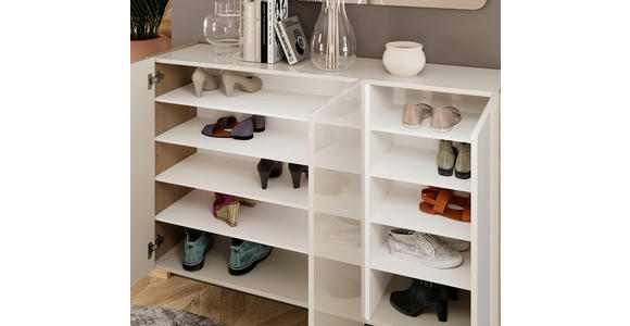 HÄNGESCHUHSCHRANK 141/85/35 cm  - Eiche Bianco/Greige, Design, Holzwerkstoff (141/85/35cm) - Voleo