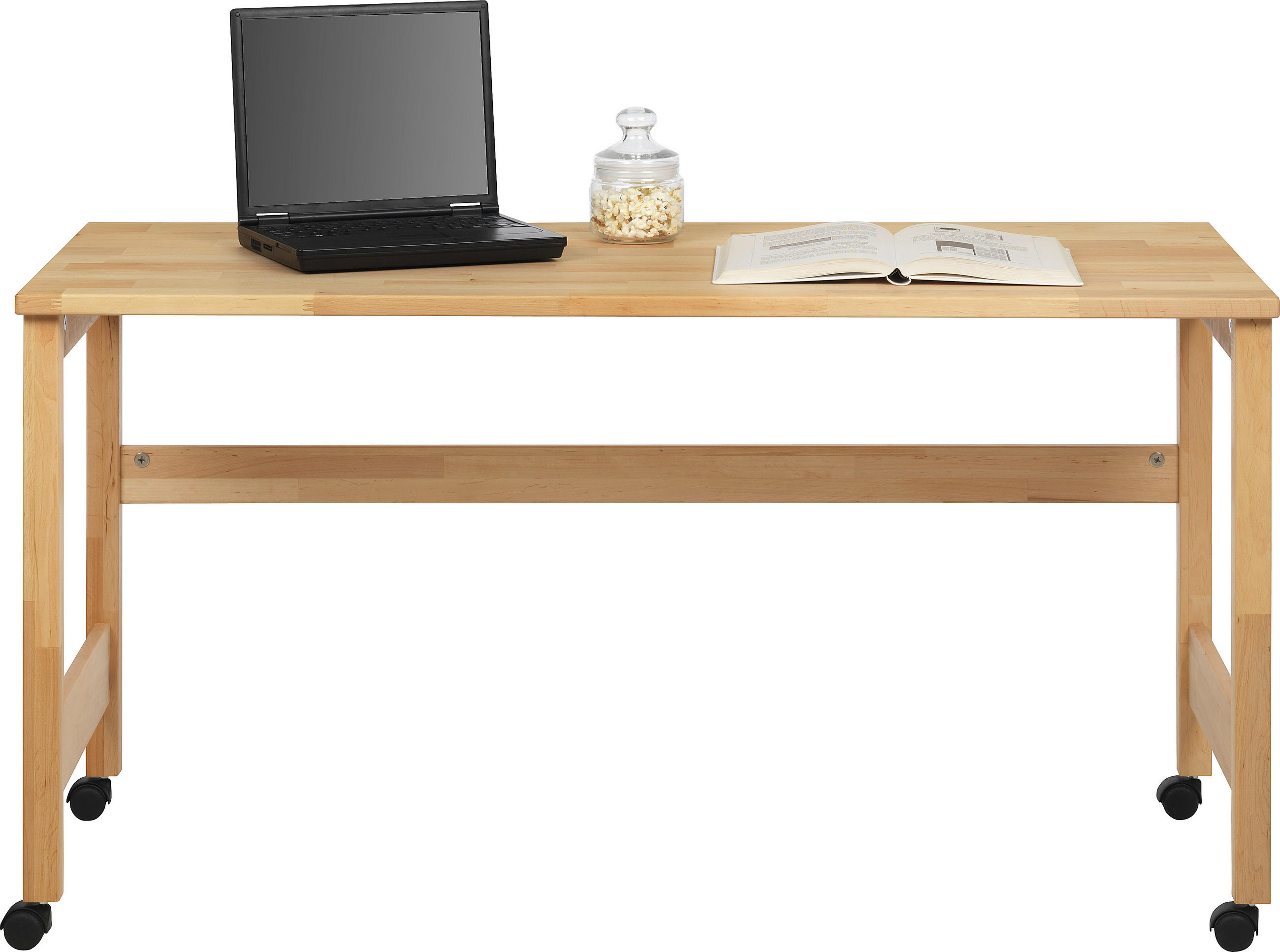 SCHREIBTISCH 125/55/64 cm in Erlefarben - Erlefarben, Natur, Holz/Kunststoff (125/55/64cm) - Linea Natura