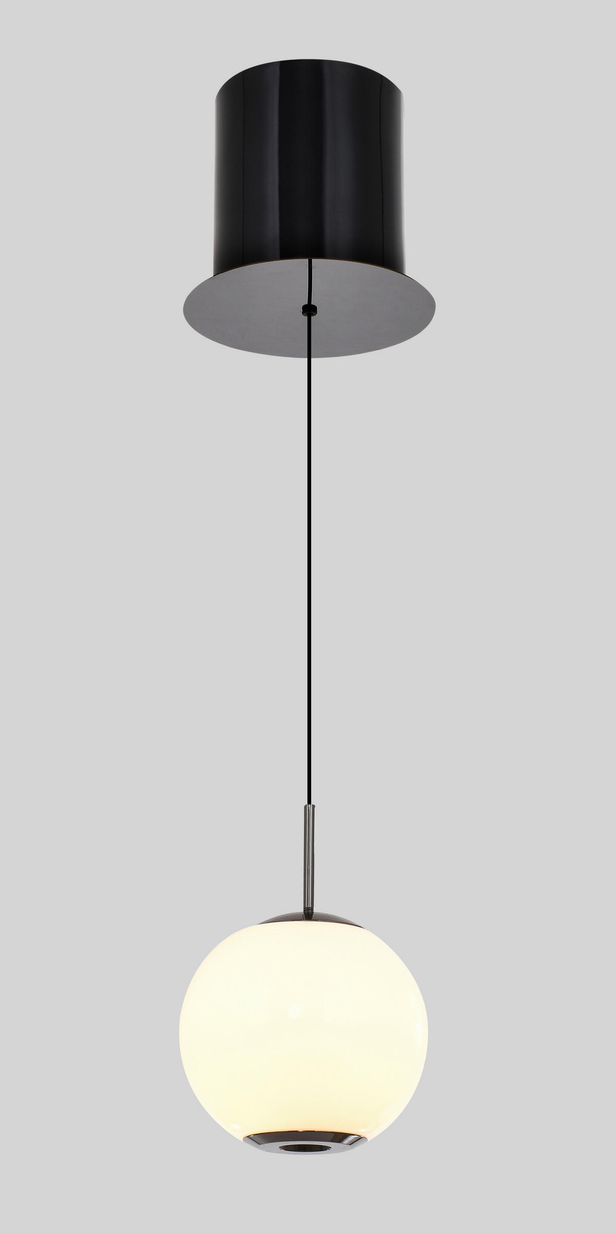LED-HÄNGELEUCHTE Luberon 12/150/12 cm  - Schwarzchrom, Design, Glas/Kunststoff (12/150/12cm)
