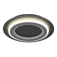 LED-DECKENLEUCHTE 34/5,5 cm   - Opal/Hellgrau, Design, Kunststoff/Metall (34/5,5cm) - Globo