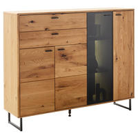 HIGHBOARD  in 149/119/37 cm  - Wildeiche/Anthrazit, Design, Glas/Holz (149/119/37cm) - MID.YOU