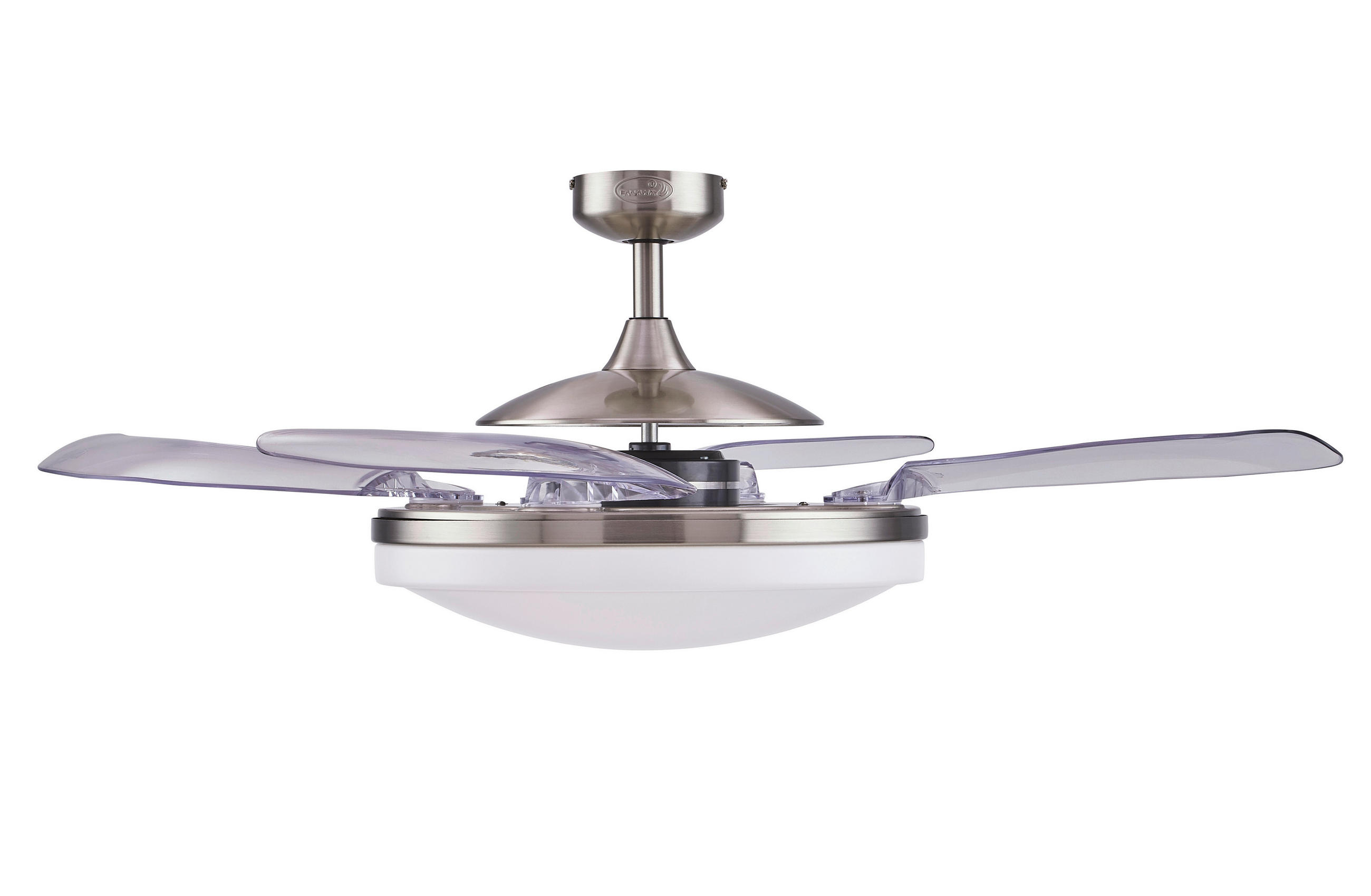 DECKENVENTILATOR  122/41 cm    - Chromfarben/Transparent, Basics, Kunststoff/Metall (122/41cm) - P & B