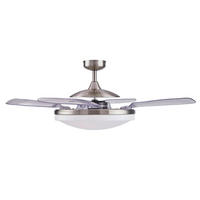 DECKENVENTILATOR Endure 122/41 cm   - Chromfarben/Transparent, Basics, Kunststoff/Metall (122/41cm) - P & B