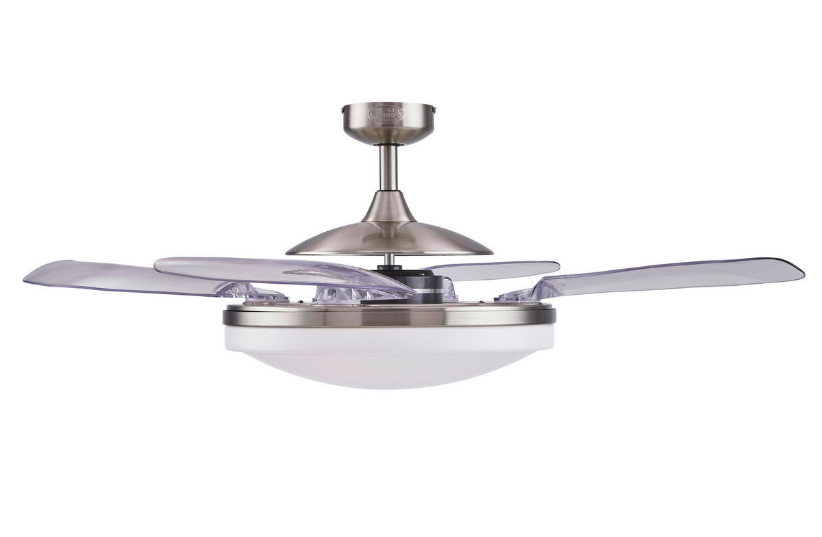 DECKENVENTILATOR Endure 122/41 cm   - Chromfarben/Transparent, Basics, Kunststoff/Metall (122/41cm) - P & B