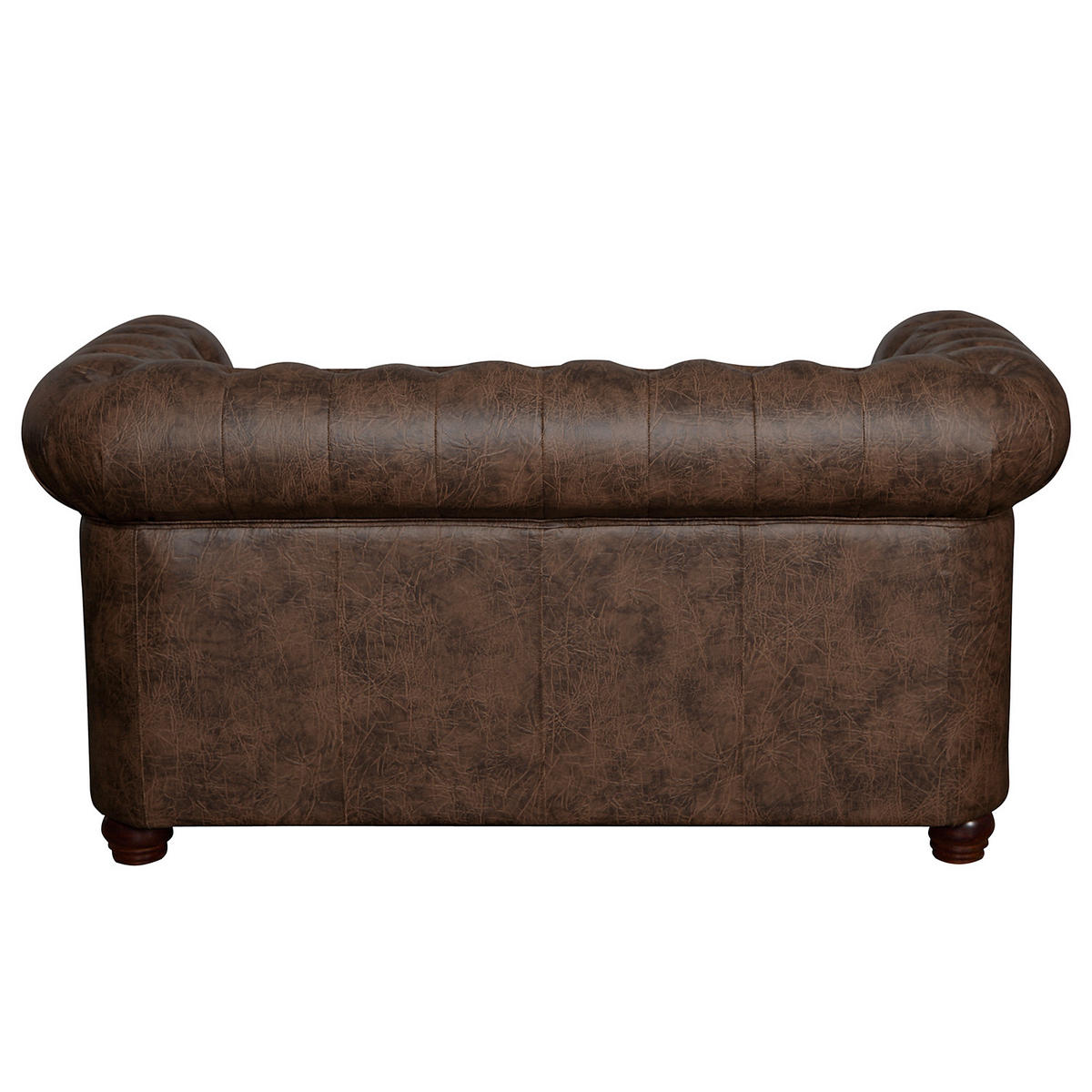 2-SITZER-SOFA YORK Lederlook Dunkelbraun  - Dunkelbraun/Braun, Design, Holz/Textil (148/72/86cm) - P & B
