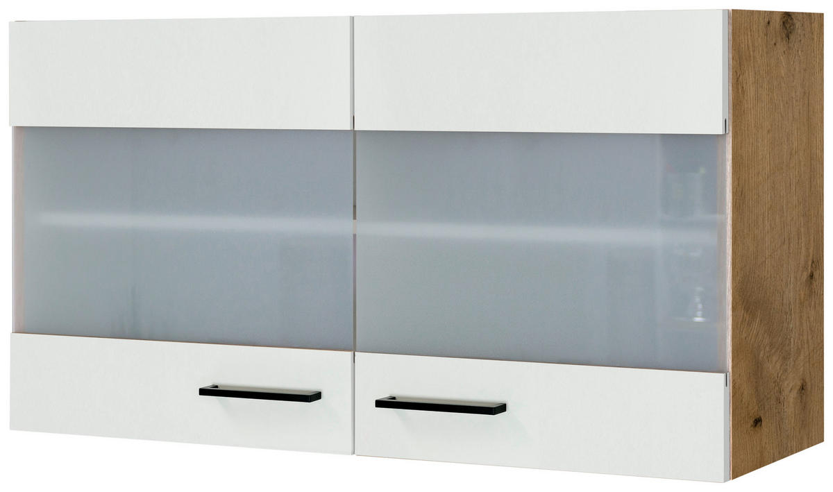 KÜCHENOBERSCHRANK 100/54/32 cm  in Eichefarben, Magnolie  - Eichefarben/Magnolie, MODERN, Holzwerkstoff/Metall (100/54/32cm) - FlexWell