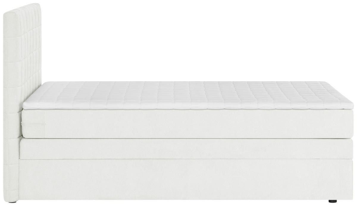 BOXSPRINGBETT 140/200 cm,  in Creme  - Creme/Schwarz, Design, Kunststoff/Textil (140/200cm) - Welnova