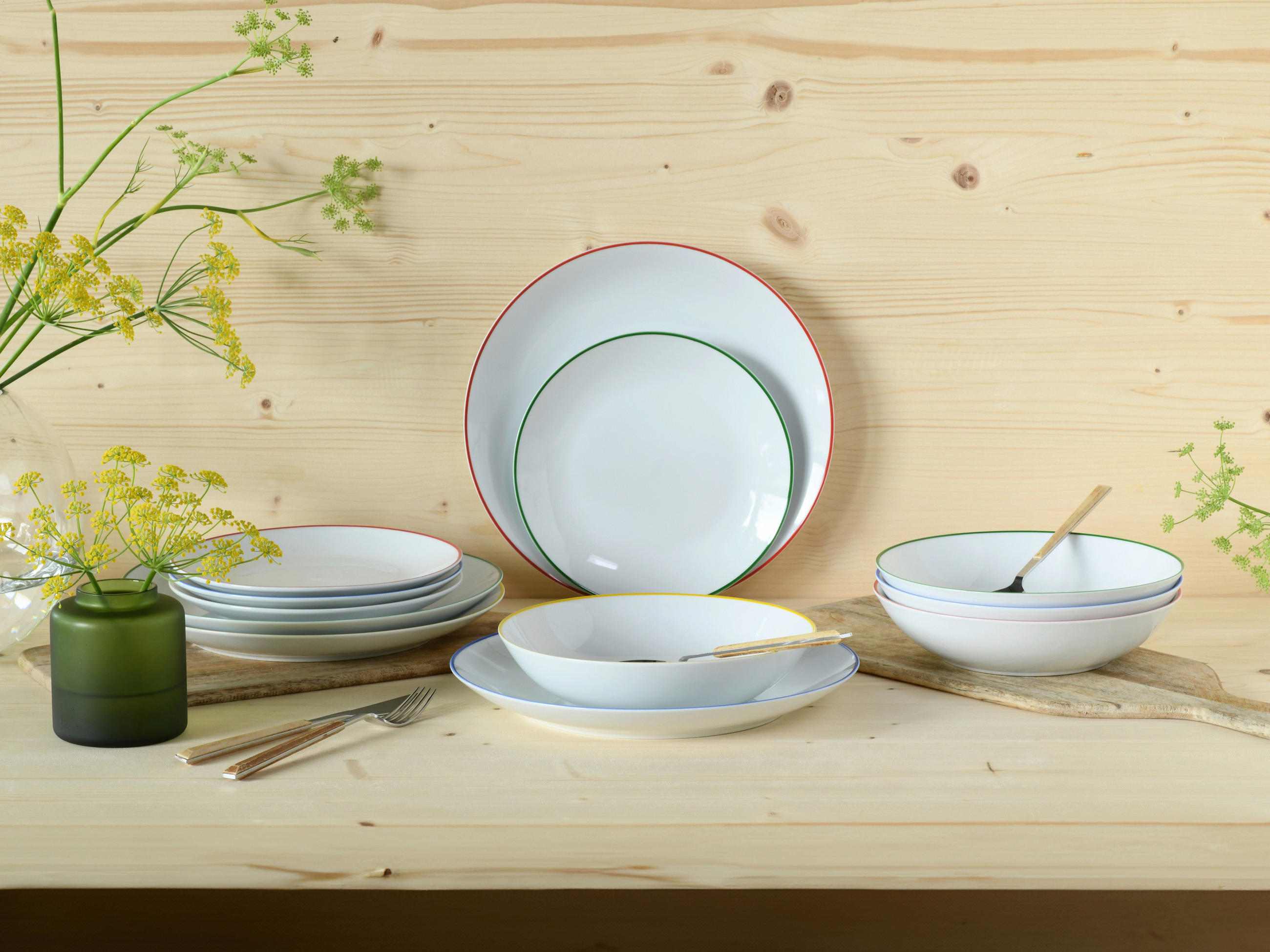 TAFELSERVICE Multicolor 12-teilig Luna Color Line  - Multicolor, Basics, Keramik (32/29/31,5cm) - Creatable
