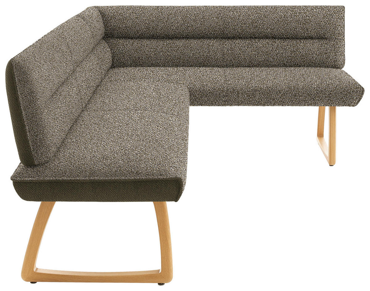 ECKBANK 237/162 cm  in Olivgrün  - Eichefarben/Olivgrün, Design, Holz/Textil (237/162cm) - Koinor