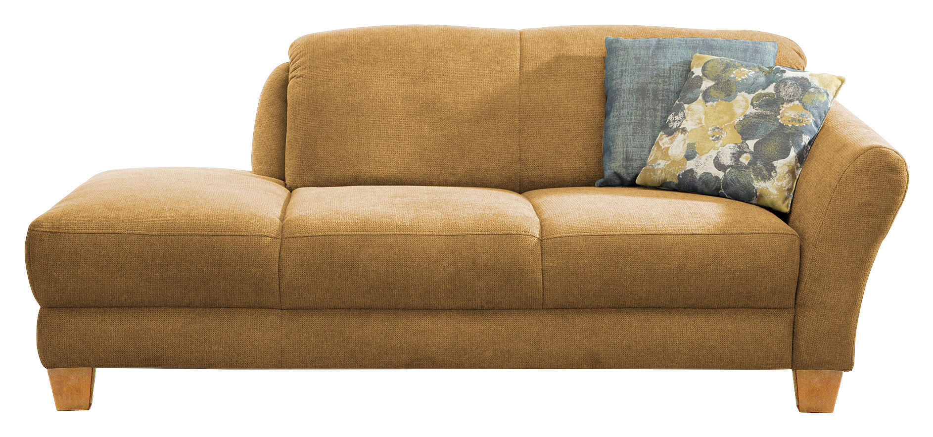 RÉCAMIERE in Flachgewebe Senfgelb - Senfgelb/Naturfarben, Konventionell, Holz/Textil (194/84/91cm) - Sit & More