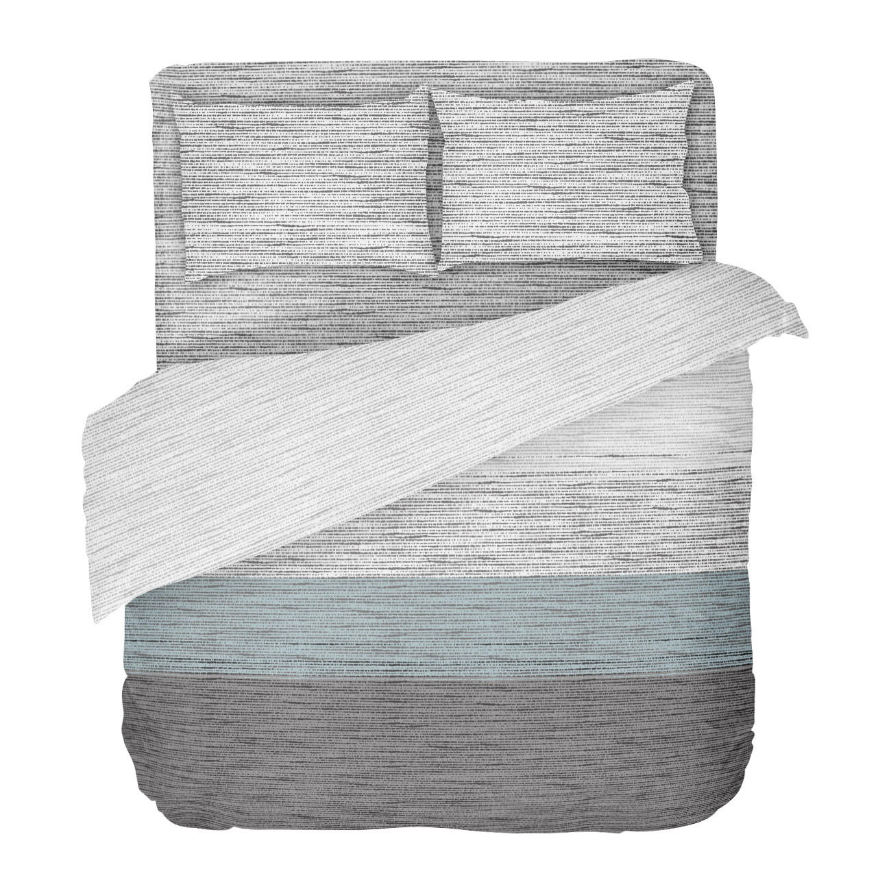 LENJERIE DE PAT 200/220 cm  - alb/gri, Basics, textil (200/220cm)