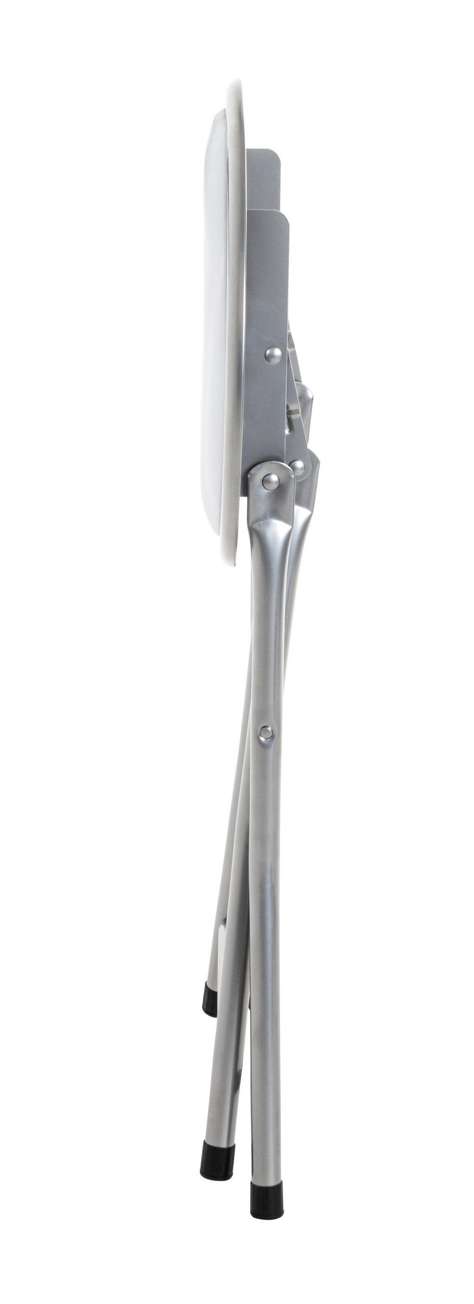 TABURET PLIABIL in textil alb, culoare aluminiu  - alb/culoare aluminiu, Design, metal/textil (30/45/30cm) - Carryhome