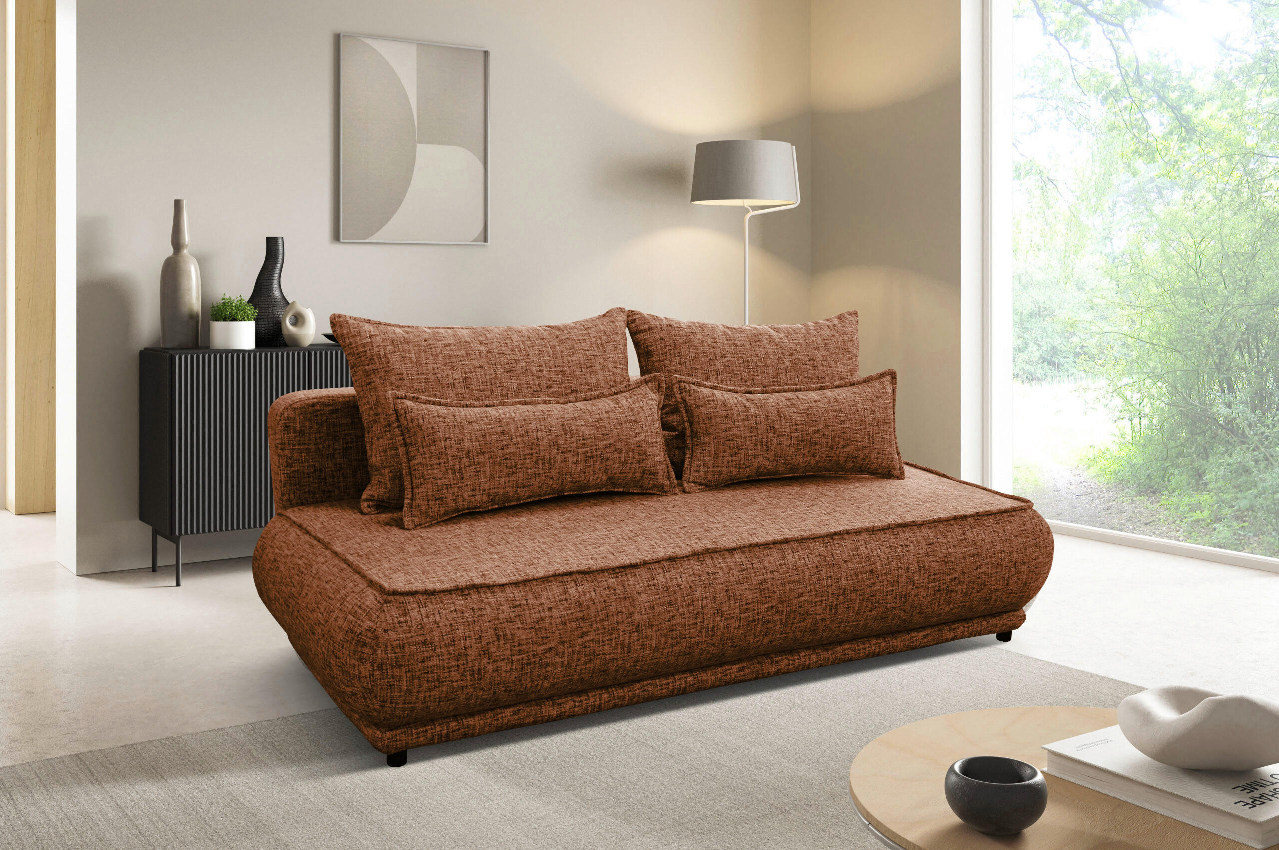 Schlafsofa Paros Rostfarben B: 214 Cm