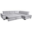 ECKSOFA in Cord Hellgrau  - Hellgrau/Schwarz, Design, Textil/Metall (313/242cm) - Xora