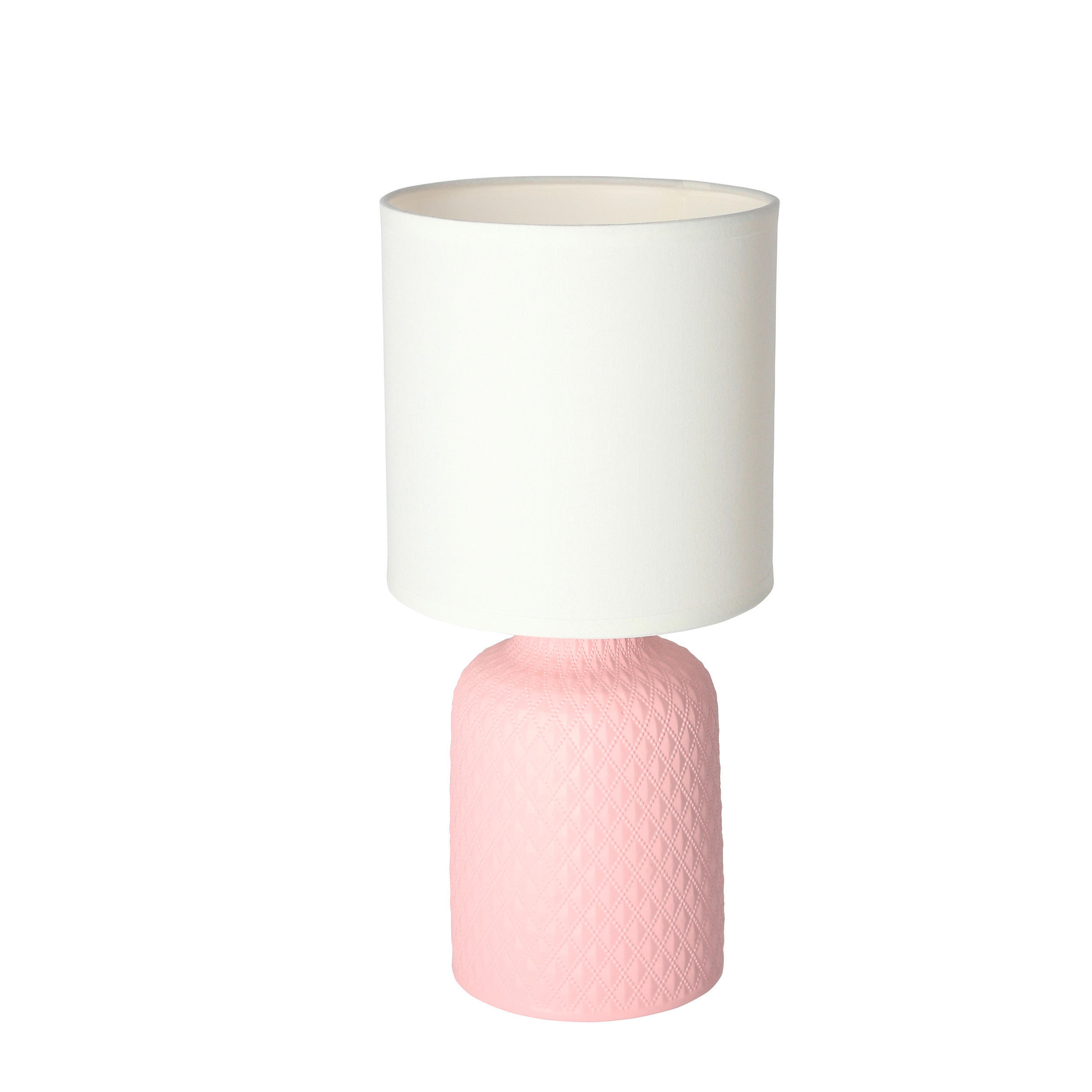 BORDSLAMPA 15/15/32 cm   - vit/pink, Basics, metall/textil (15/15/32cm)
