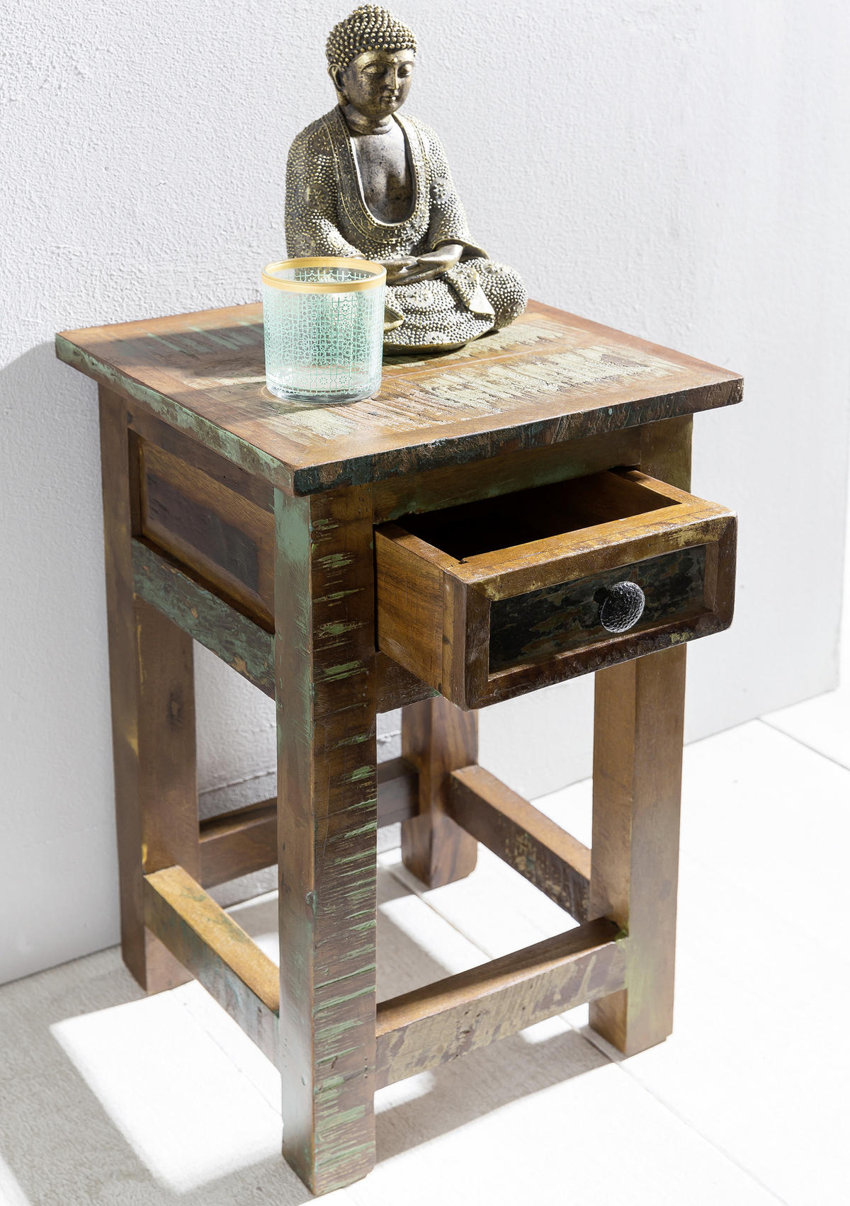 POMOĆNI STOLIĆ smeđa  drvo   - crna/smeđa, Design, metal/drvo (30/30/50cm) - MID.YOU