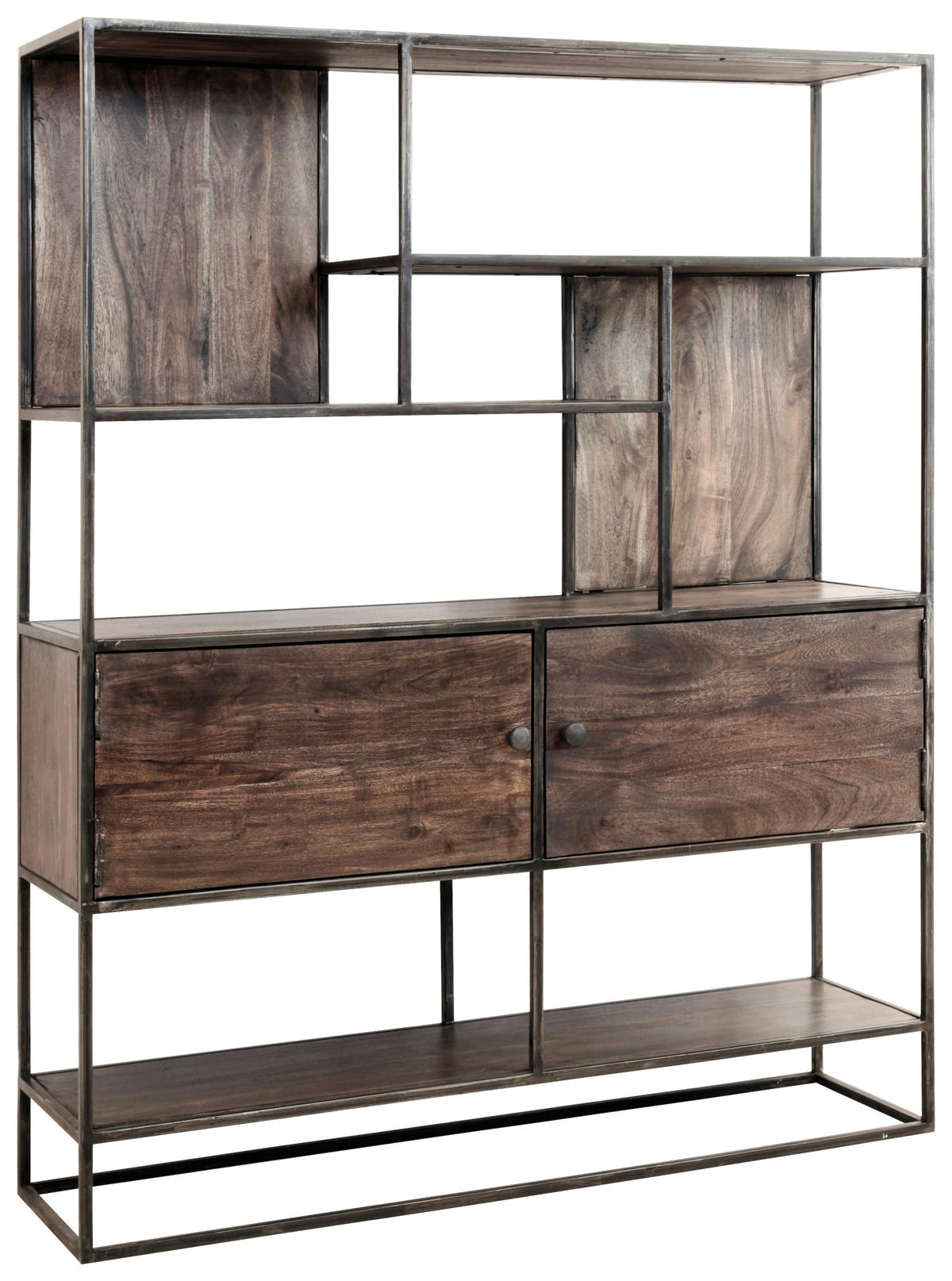 REGAL  118/145/30 cm Grau  - Naturfarben/Grau, KONVENTIONELL, Holz/Metall (118/145/30cm) - Livetastic