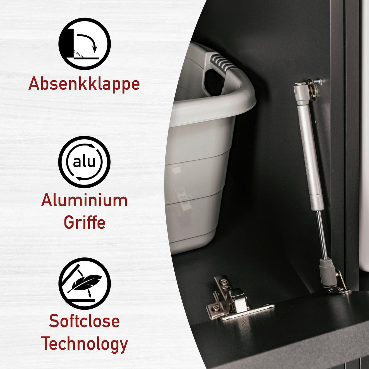 HAUSWIRTSCHAFTSRAUM 268/208/68 cm  in Anthrazit  - Anthrazit, MODERN, Holzwerkstoff (268/208/68cm) - home24