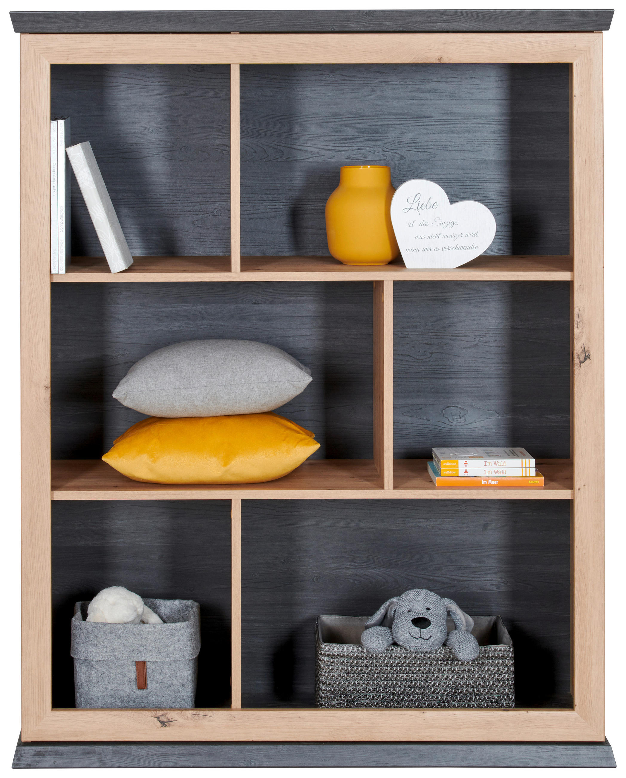 My Baby Lou REGÁL DO KOJENECKÉHO POKOJE barvy dubu, tmavě šedá,