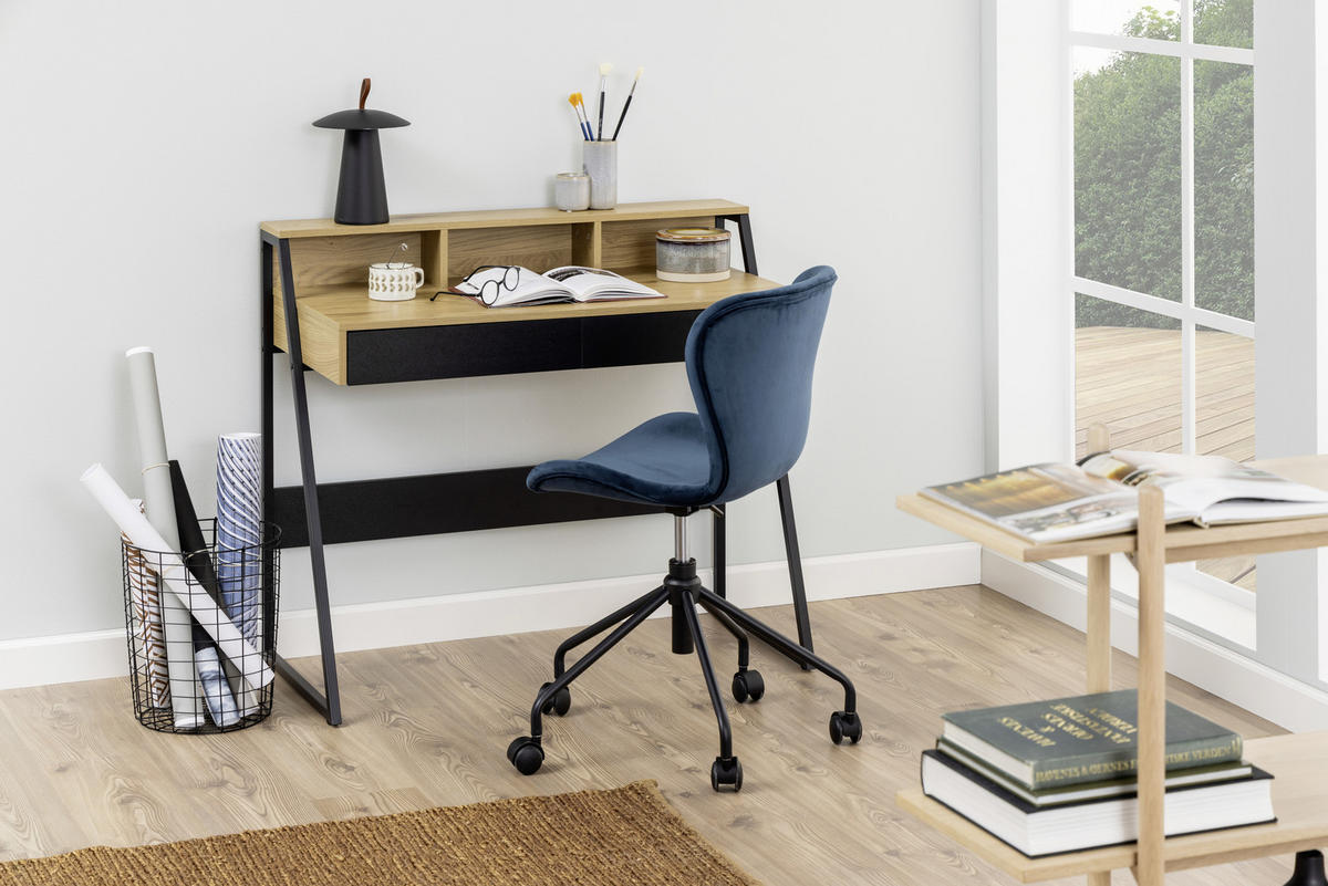 SEKRETÄR 50/100/88 cm  - Wildeiche/Schwarz, Trend, Holzwerkstoff/Metall (50/100/88cm) - MID.YOU