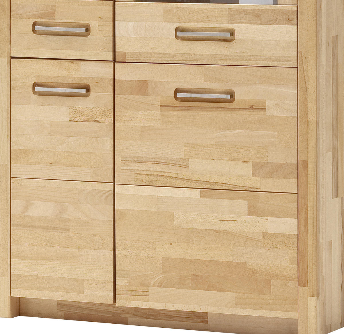 VITRINE in massiv Kernbuche Buchefarben  - Buchefarben/Alufarben, Design, Glas/Holz (98/203/40cm) - MID.YOU